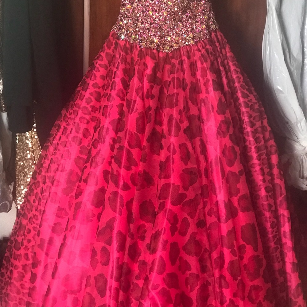 Jovani Size 10 Cheetah Print With Tons Of Stones - image 2